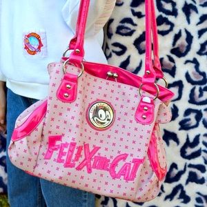 Felix the Cat vintage pink Purse, RARE